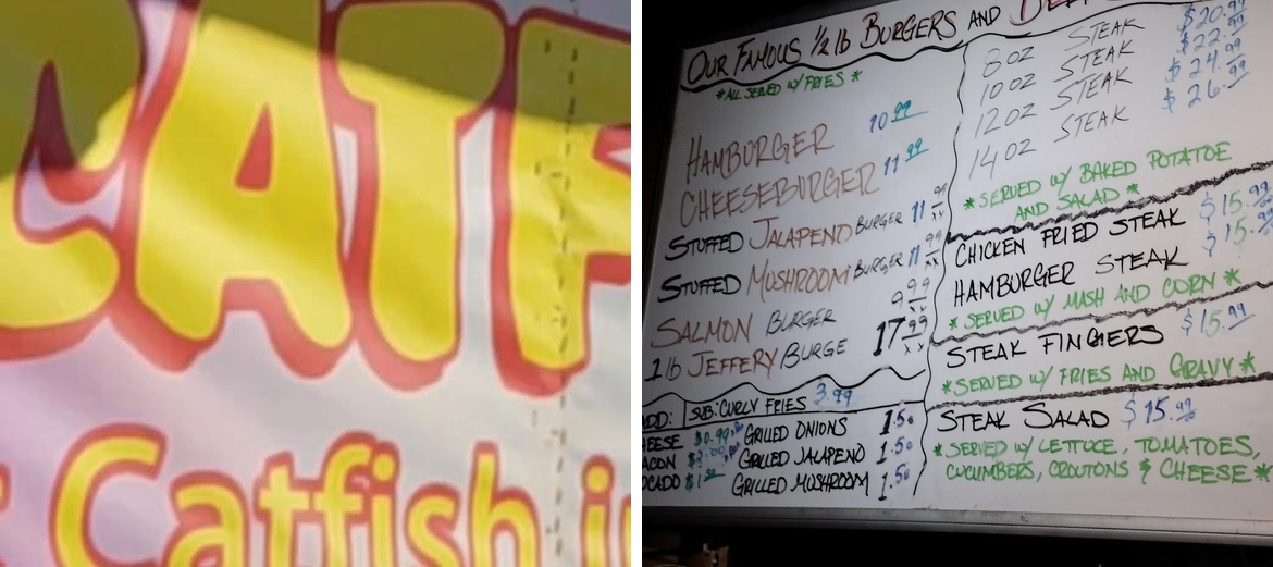 Brady's Restaurant Menu